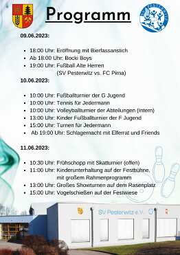 Sport- und Vereinsfest vom 09. bis 11. Juni 2023